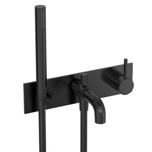 Hotbath COBBER Afbouwdeel - Inbouw douche/badmengkraan, Geborsteld Zwart PVD (CB126EXTMBP)