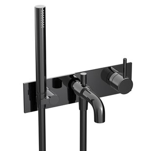 Hotbath COBBER Afbouwdeel - Inbouw douche/badmengkraan, Gepolijst Zwart PVD (CB126EXTPBP)