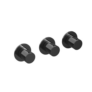 Douchethermostaat Hotbath Cobber Inbouw Met 2 Stopkranen Gepolijst Zwart PVD (excl. inbouwdeel)