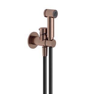 Knijphanddoucheset Hotbath MATE met doucheslang 1 mtr, houder met mengkraan BCP Geborsteld Koper PVD