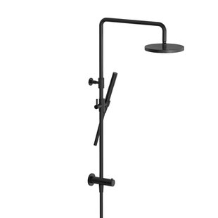 Hotbath COBBER Stortdoucheset, Hoofddouche, doucheslang Geborsteld Zwart PVD (M438MBP)