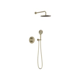 Thermostatische Inbouwdoucheset Wandarm MAY Inbouw Geborsteld Mat Goud Pvd