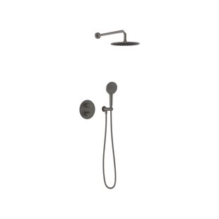 Thermostatische Inbouwdoucheset Wandarm MAY Inbouw Geborsteld Carbon Black Pvd