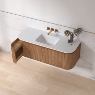 Badmeubelset Sanilux Eleganza 120 cm Keramiek Zonder Kraangat Acacia