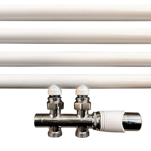 Onderblok Set Wiesbaden Riko Recht Compleet 16x2 cm en 15 mm Knel Chroom Wit