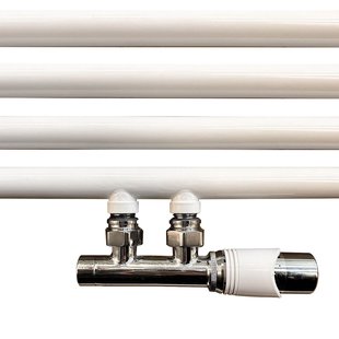 Onderblok Set Wiesbaden Riko Haaks Rechts Compleet 16x2 cm en 15 mm Knel Chroom Wit