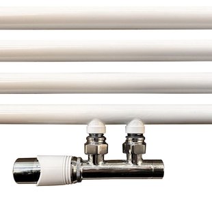 Onderblok Set Wiesbaden Riko Haaks Links Compleet 16x2 cm en 15 mm Knel Chroom Wit