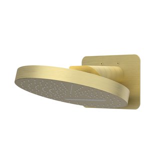 Hoofddouche IVY HALO Wandmodel Inc. Wandbeugel en Inbouwbox 32 cm Geborsteld Mat Goud PVD