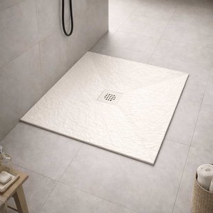 Douchebak BWS Stonelle Antislip Composiet 90x90x3 cm Inkortbaar Beige