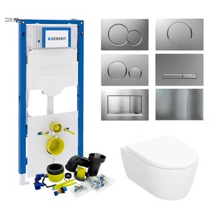 Geberit UP320 Toiletset Compleet | Inbouwreservoir | Geberit Icon Zonder Spoelrand | Drukplaat