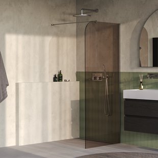 BRAUER Orion inloopdouche brons glas 90x200 incl. glascoating Geborsteld RVS PVD