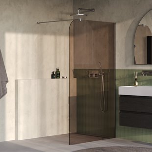 BRAUER Orion inloopdouche brons glas 120x200 incl. glascoating Geborsteld RVS PVD