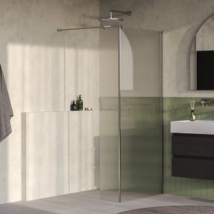 BRAUER Oblivion Flow inloopdouche helder ribbelglas 90x200 met zijwand 30 incl. glascoating Geborsteld RVS PVD