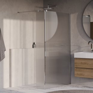 BRAUER Oblivion Flow inloopdouche helder ribbelglas 120x200 met zijwand 30 incl. glascoating chroom