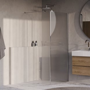 BRAUER Oblivion Flow inloopdouche helder ribbelglas 100x200 met zijwand 30 incl. glascoating chroom