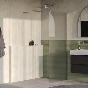 BRAUER Oblivion Flow inloopdouche helder ribbelglas 90x200 incl. glascoating Geborsteld RVS PVD