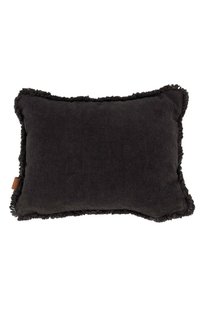 Zusss Kussen Velvet Zilver Hartje 35x25cm Antracietgrijs