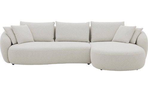 Goossens Hoekbank Ava beige, stof, 3-zits, met chaise longue rechts
