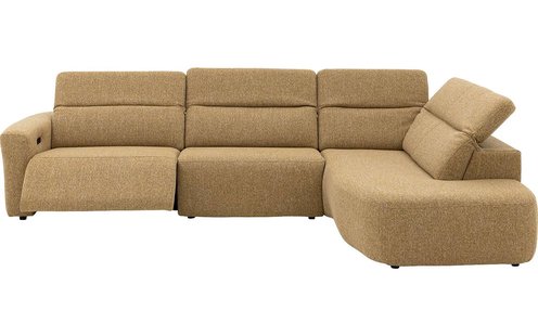 Goossens Bank Comoda geel, stof, 1,5-zits, met ligelement rechts