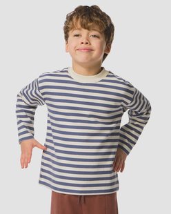 HEMA Kinder T-shirt strepen blauw (blauw)