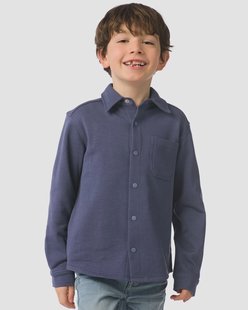 HEMA Kinderoverhemd sweatstof regular fit blauw (blauw)