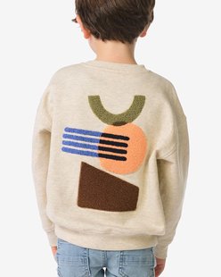 HEMA Kindertrui grafisch print grijsmelange (grijsmelange)