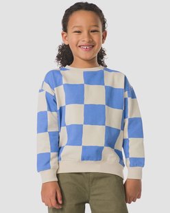 HEMA Kindertrui sweatstof blokken blauw (blauw)