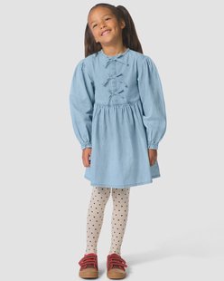 HEMA Kinderjurk a-lijn strikjes blauw (blauw)