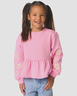 HEMA Kindertrui sweatstof bloemen roze (roze)
