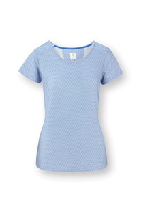 Pip Studio Tilly Top Korte Mouw Thousand Leaves Blauw XS