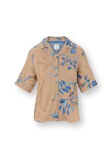 Pip Studio Flora Top Korte Mouw Marigold Blauw L