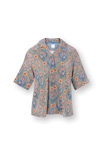 Pip Studio Flora Top Korte Mouw Ornamento Blauw XXL