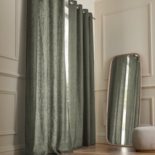 Gordijn in gewassen linnen met oogjes, Private