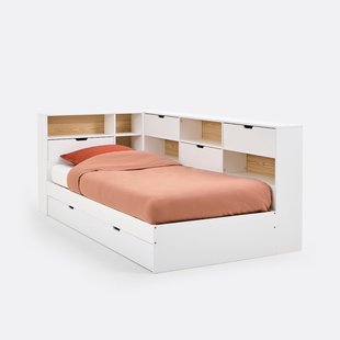 Bed met lade, opberging en lattenbodem Yann
