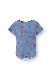 Pip Studio Tatum Top Korte Mouw Bodhi Flower Blauw L