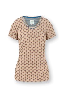 Pip Studio Toy Top Korte Mouw Jaipur Flower Khaki/Blauw S