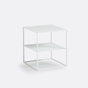 Nachttafel in staal, 2 legplanken, Janik