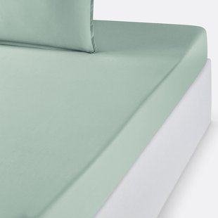 Effen hoeslaken in biologisch perkalkatoen