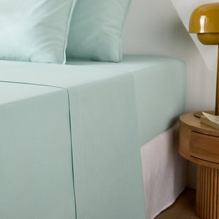 Effen plat laken in gewassen katoen, Scenario