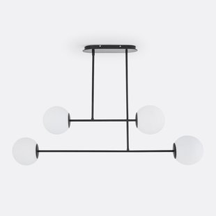 Hanglamp in metaal en opaline glas, Atea