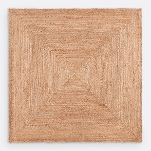 Vierkant vloerkleed in jute, Aftas