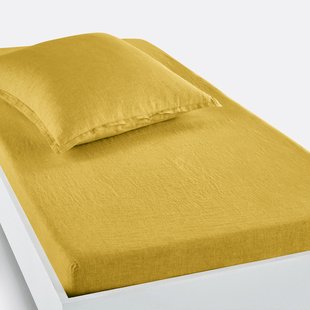 Hoeslaken in gewassen linnen, omslag 30 cm, Linot