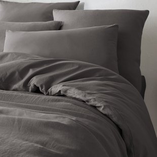 Dubbelzijdig dekbedovertrek in gewassen linnen en gewassen katoen Annaba