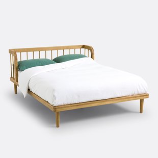 Bed in massief eik met lattenbodem, Matea
