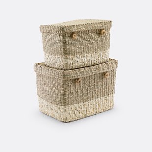 Set van 2 koffers in strogras, Fanero