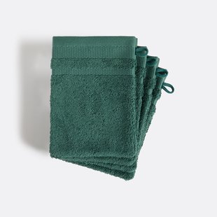 Set van 4 washandjes in gekamd katoen 600g/m2, Kheops