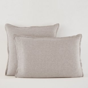 Kussensloop in gewassen linnen, gestreept, Linot