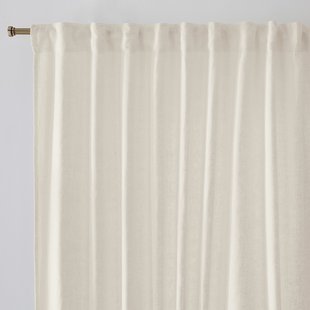 Linnen schermgordijn, met aangerimpelde bies en wave, ELBA