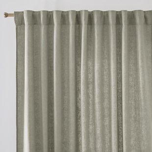 Linnen schermgordijn, met aangerimpelde bies en wave, ELBA