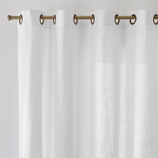 Gordijn in halflinnen met oogjes, Lincot